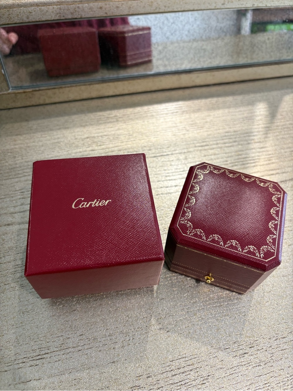 Cartier Small Red Jewelry Box Case Signature Style For Necklace New Condition